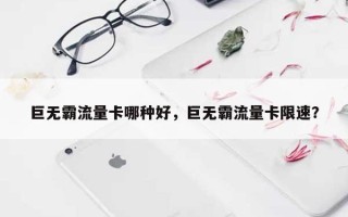 巨无霸流量卡哪种好，巨无霸流量卡限速？
