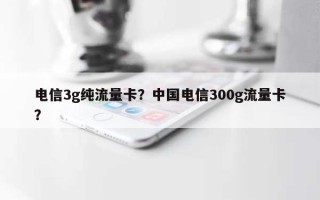 电信3g纯流量卡？中国电信300g流量卡？