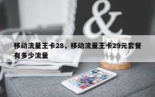 移动流量王卡28，移动流量王卡29元套餐有多少流量