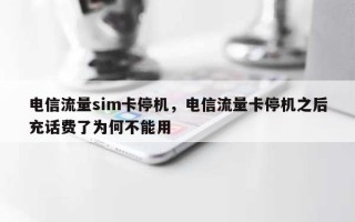 电信流量sim卡停机，电信流量卡停机之后充话费了为何不能用