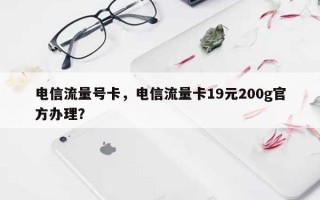 电信流量号卡，电信流量卡19元200g官方办理？