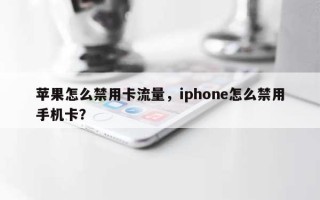 苹果怎么禁用卡流量，iphone怎么禁用手机卡？