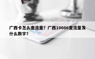 广西卡怎么查流量？广西10086查流量发什么数字？