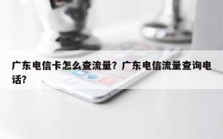 广东电信卡怎么查流量？广东电信流量查询电话？