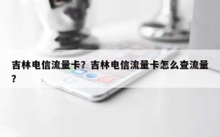 吉林电信流量卡？吉林电信流量卡怎么查流量？